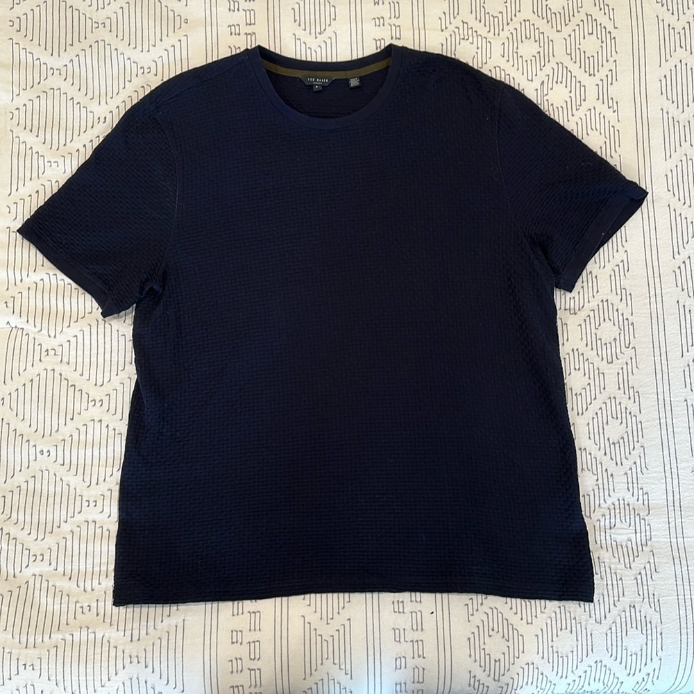 Ted Baker Basket Weave Tshirt Navy 6 / XL